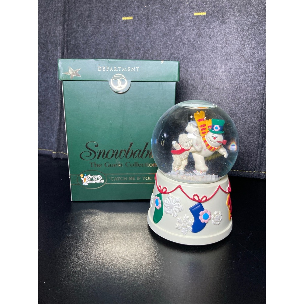 Dept 56 Snowbabies Frosty the Snowman Catch Me If You Can Musical Snow Globe